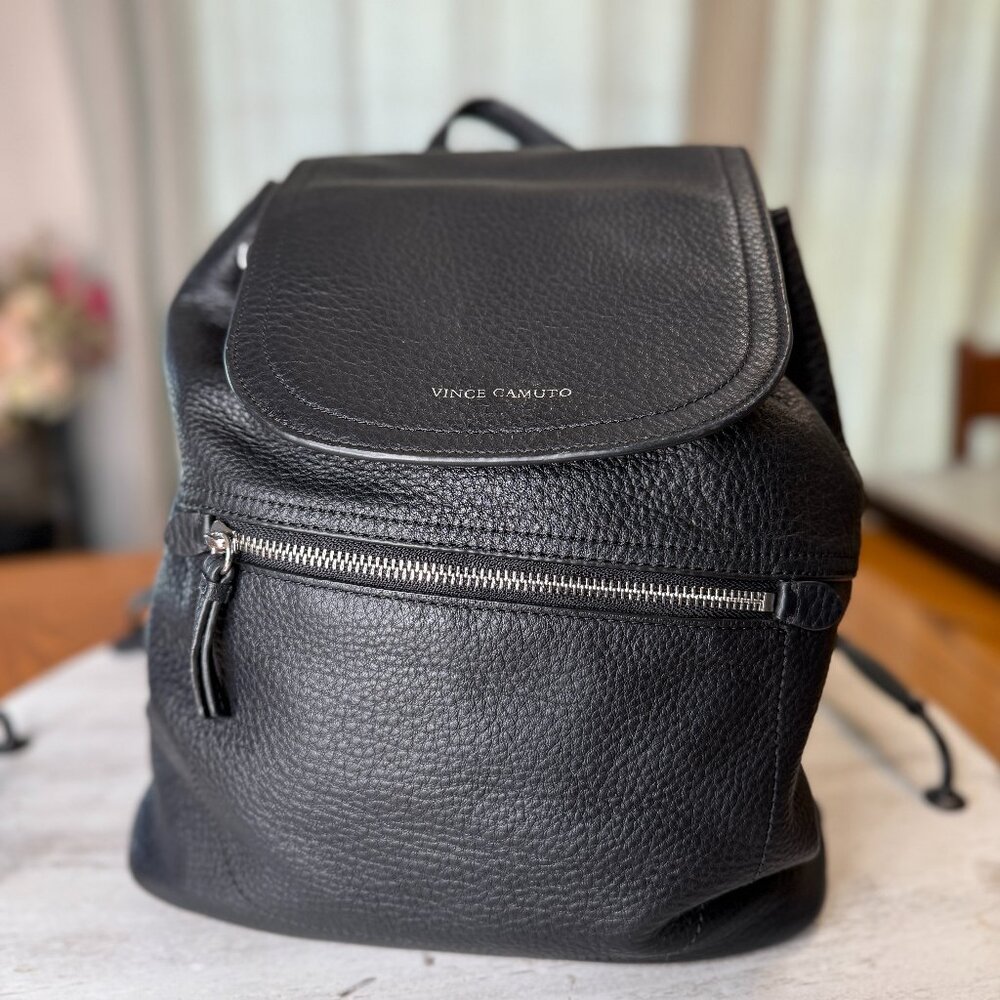 Vince Camuto Black Leather‎ Convertible Backpack Purse